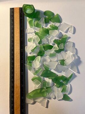 Green and White frosted Glass Collection